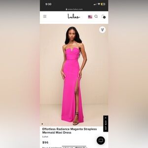 LULUS strapless Magenta dress size xs.